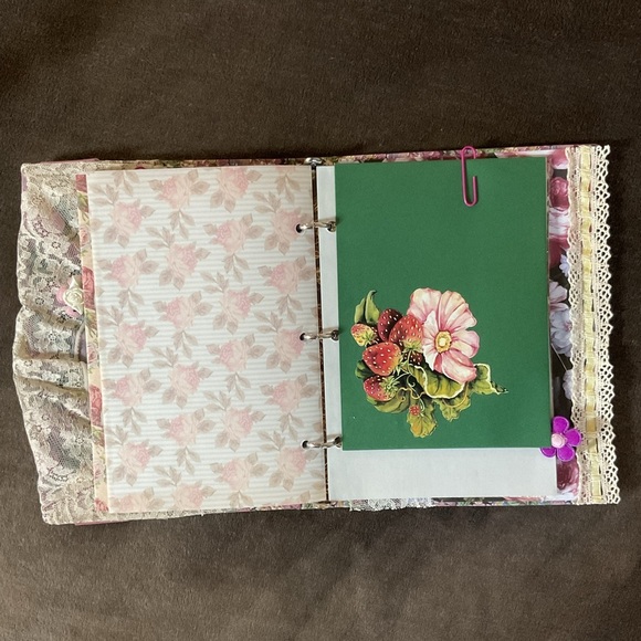 Handmade romantic floral altered binder journal 9” x 6.5” - Picture 10 of 17